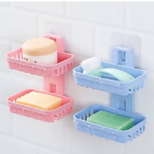 WALL MOUNTED DOUBLE LAYER SOAP RACK