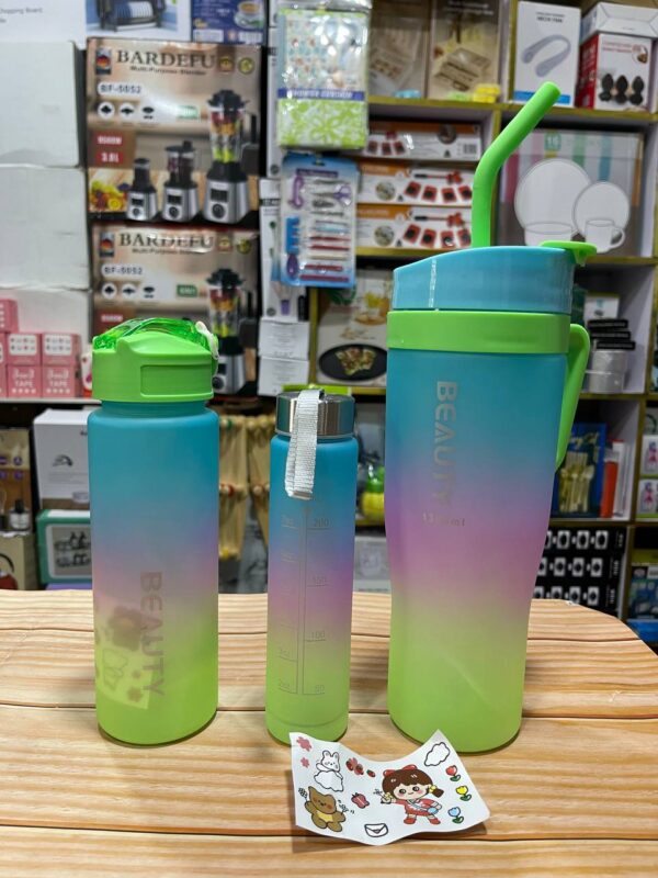 3 IN 1 WATER BOTTLE CUP SET - Image 2
