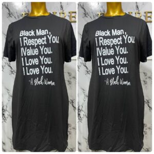 BLACK MAN SHORT TSHIRT GOWN