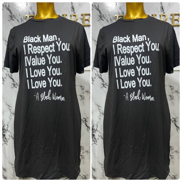 BLACK MAN SHORT TSHIRT GOWN